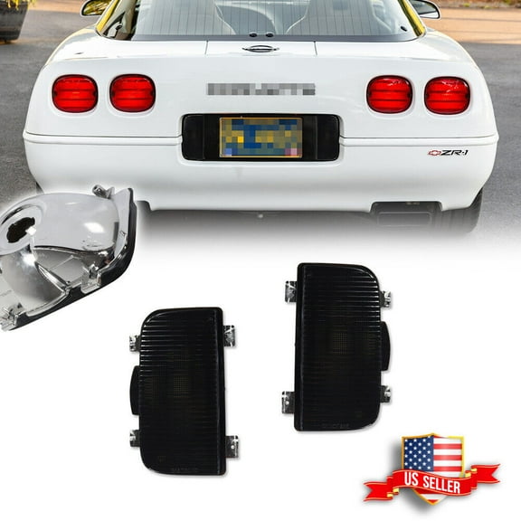 GTINTHEBOX 2PCS Smoked Lens Tailgate Reverse Backup Lights Lamps for 1991-1996 Corvette C4