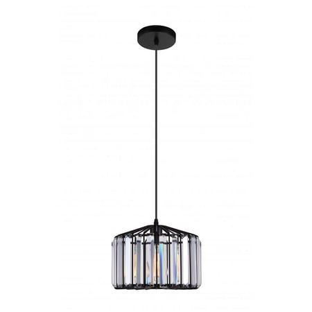 

1 Light Drum Shade Pendant with Black finish