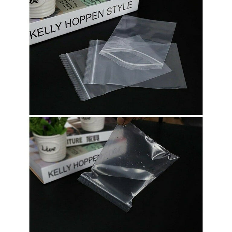 100pcs Small Clear Bags Plastic Baggies Baggy Grip Self Seal