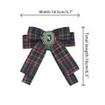 thumbnail image 2 of INSPIRE CHIC Women's Plaid Bow Brooch Tie Rhinestoneand Pearl Neck Tie Pin Checked Bow Tie Red, 2 of 4