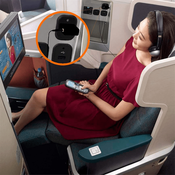 10 x Airplane Headphone Audio Adapter-Black&gold