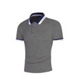 thumbnail image 2 of Sunloudy Hombres Verano Slim Fit Camisa, Contraste Color Solapa Manga Corta Casual Tops para Novio, Marido, Padre Sunloudy moda, 2 of 6