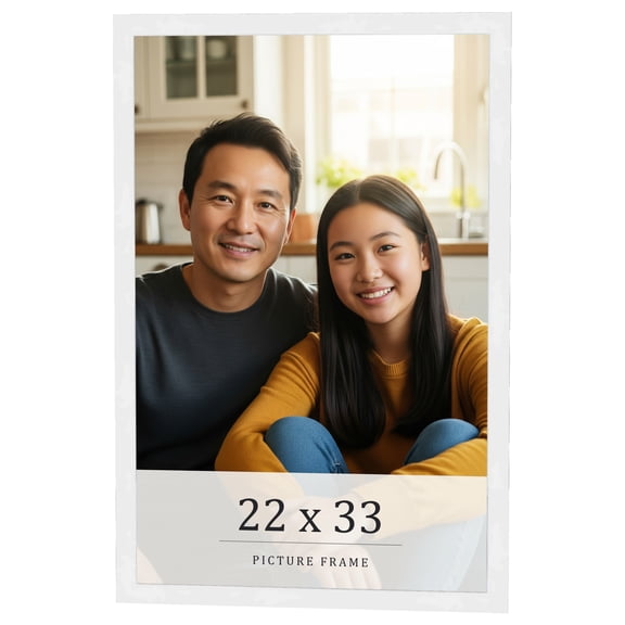 22x33 Frame White Real Wood Picture Frame Width 0.75 inches | Interior Frame Depth 0.5 inches |