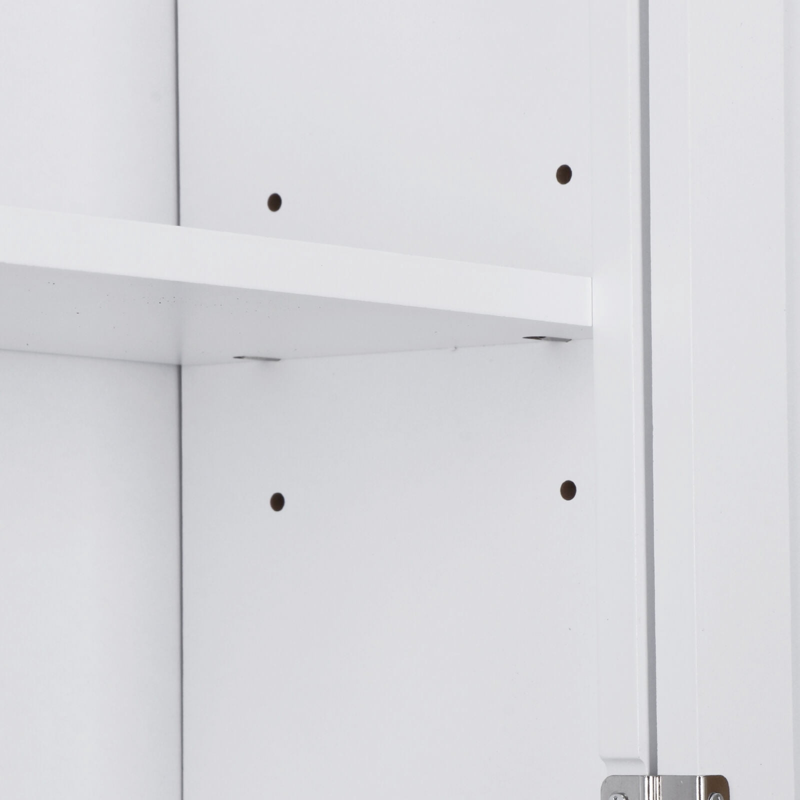 ZENSTYLE White Wooden Bathroom Kitchen Wall Cabinet Storage Cupboard 3 Organizer Shelves Save Space