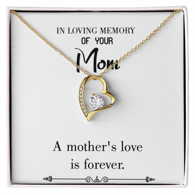 To Mom Remembrance Message Mother's Love White Forever Necklace w Message Card