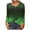 Green womens tops, variant on Dianli 3/4 Length Sleeve Womens Tops Floral Print Round Neck 3/4 Sleeve Tops Loose Fashion Comfortable Sweatshirt with Button, Gift on Clearance Green xxl