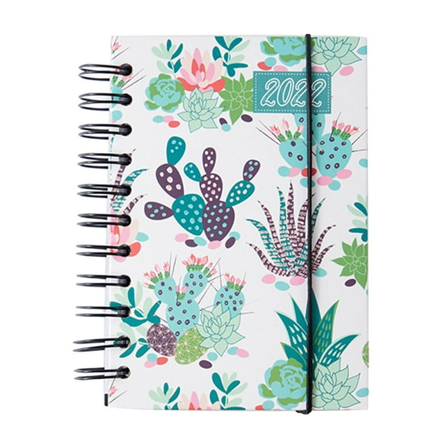 Cuaderno de notas 2022, 330 páginas, diario, para negocios, agenda de flores Cactus