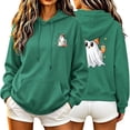 thumbnail image 3 of Aboser Womens Spooky Pullover Hoodies Halloween Party Shirts Cute Long Sleeve Tops Lightweight Cozy Hooded Sweatshirts with Pockets, 3 of 8