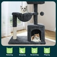 thumbnail image 5 of Amolife 29.5" Cat Tree Tower with Plush Condo Hammock, Large Perch Sisal Scratching Posts, Cat Furniture for Indoor Cats and Kittens, Blue Grey, 5 of 12