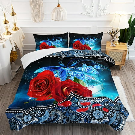 

Rose Flower Series Bedding Digital Printing Feather Silk Summer Quilt Double Quilt