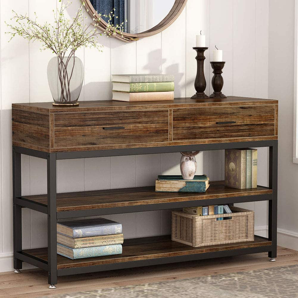 Tribesigns Industrial TV Stand Rustic Console Sofa Table