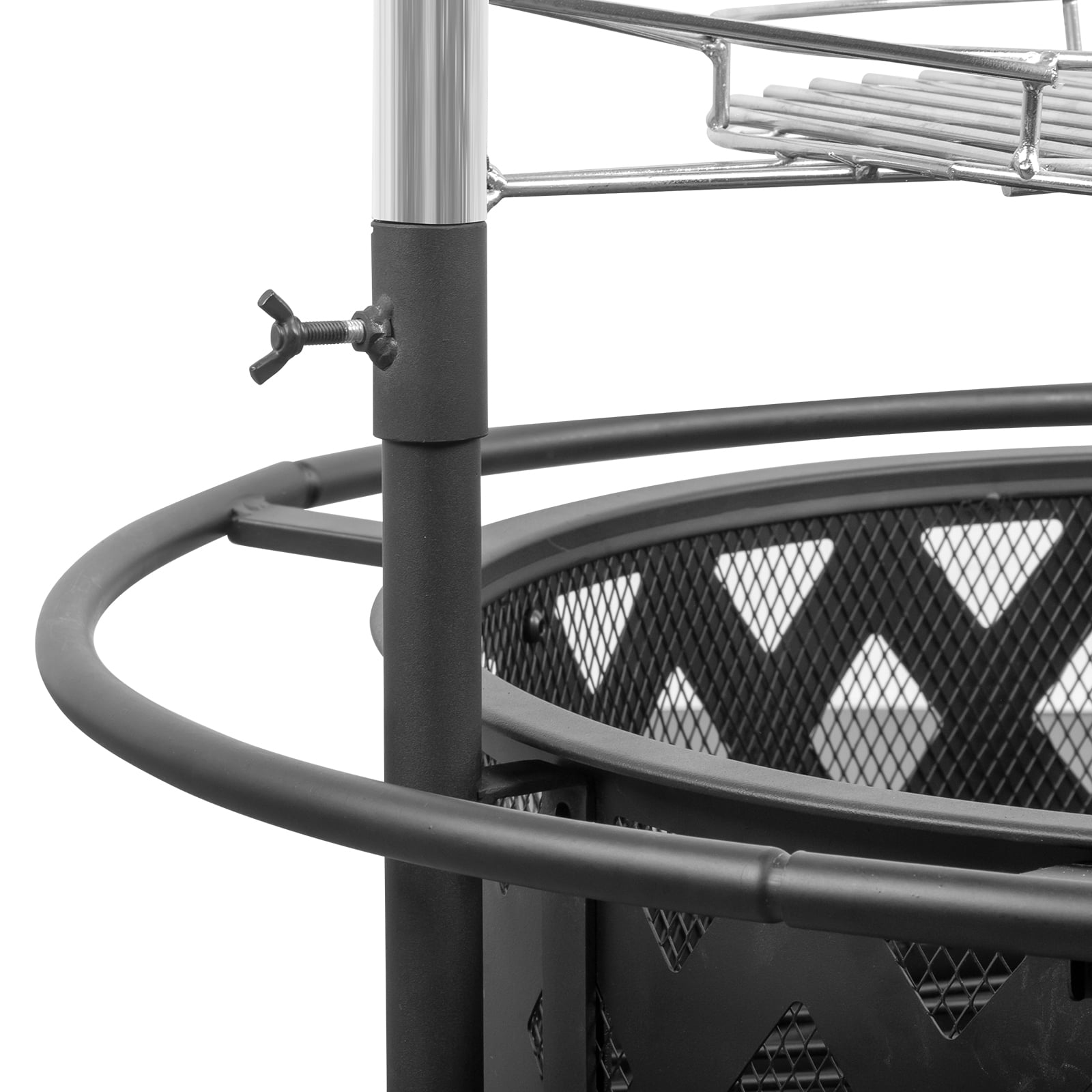 JOYFULIN 30 Inch Fire Pit, Wood Burning Fire Pits for Outside with 15.6'' Adjustable Cooking Grill Grate & Poker for Camping, Outdoor Firepit for Picnic, BBQ Party