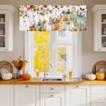 thumbnail image 2 of Thanksgiving Pumpkin Orange Maple Leaf Curtain Valances for Kitchen Windows,Short Valance Autumn Sunflower on White Small Window Treatment for Living Room Bathroom Bedroom,54" x 18"-1 Panel, 2 of 9