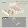 thumbnail image 2 of Guqiart Twin Size Trundle Bed Frame, Solid Wood Construction with Headboard, Roll Out Trundle & Wood Slat Support, Single Platform Bed No Box Spring Needed, 2 of 12