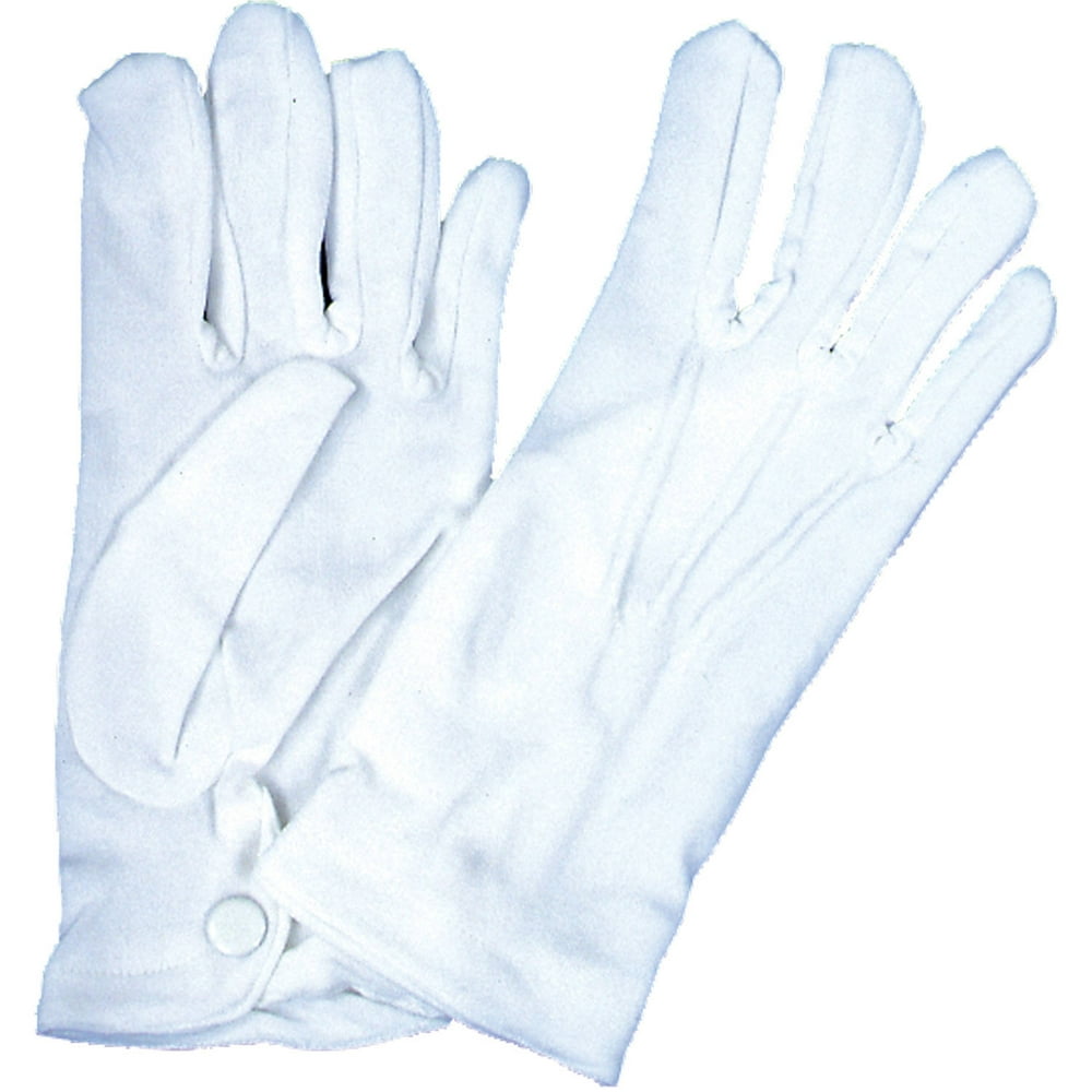 White Nylon Gloves with Snap Men Adult Halloween Accessory Walmart