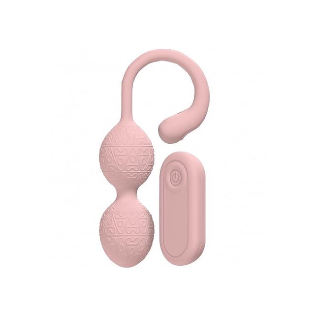 Loveline PelviFit Beads 10 Function Vibrating Rechargeable Silicone Kegel Vibrator with Remote Control, Pink