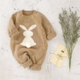 thumbnail image 4 of ZHOGXU Baby Girls Boys Knit Sweater Romper Long Sleeve Round Neck Easterr Bunny Design Comfortable Warm Soft Jumpsuit For Daily Wear,Khaki,9-12 Months, 4 of 4