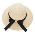 thumbnail image 1 of 54-58 cm sombrero circunferencia sombrero femenino verano al aire libre playa grandes aleros protector solar sombrilla sombrero de paja pajarita plegable, 1 of 5