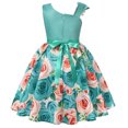thumbnail image 2 of LEEy-world Robe de Princesse à Manches à Volants Patchwork Imprimé Dessin Animé pour Filles, Bleu Clair, 2 of 4