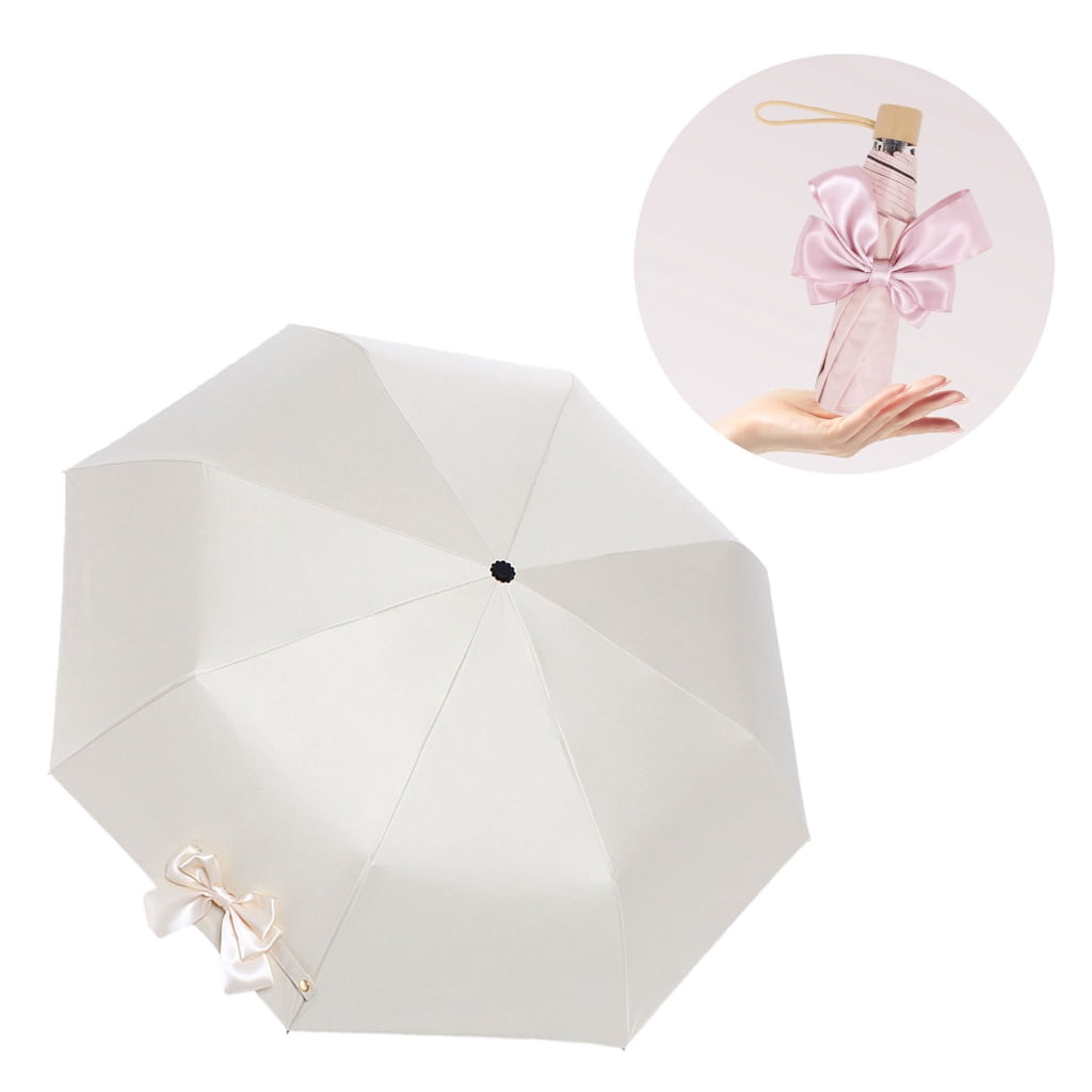 Auto Sun and Rain Umbrella Lightweight Folding Design with Large Bowknot