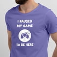 thumbnail image 2 of Greenyef Graphics I Paused My Game to Be Here Gamer Gift Funny Tee Men's T-Shirt Style-27 (Violet & White, X-Large), 2 of 6