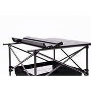 Camp Foldable Camping Table,Rectangle Patio Outdoor Dining Table Wood Tabletop with Bottom Storage Bag,Suitable for 4 People