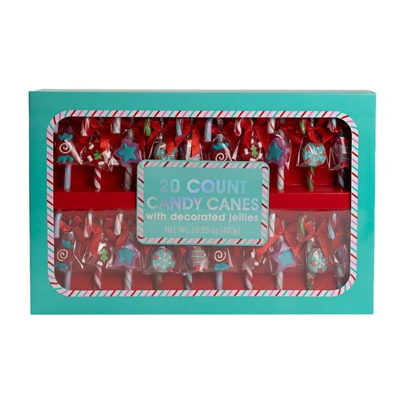 Holiday Candy Canes with Decorated Jellies, 20 Count (16.9 Ounce)