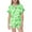 Green, variant on Kiijoy Girls Pajamas Ocean Graphic Print Short Sleeve Button Top Shorts Homewear, Sizes 2-13