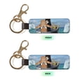 thumbnail image 2 of Wukai Two Brave Cats Are Floating On The Sea Iceberg Print Leather Car Keychain, Universal Key Fob Keychain, Leather Key Chain Holder for Men and Women,360 Degree Rotatable, 2 of 5