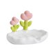 thumbnail image 2 of Jabonera de cerámica, jaboneras para baño, caja con forma de flor, soporte para jabón de ducha, bandeja de jabón de drenaje para decoración de baño Blanco, 2 of 10