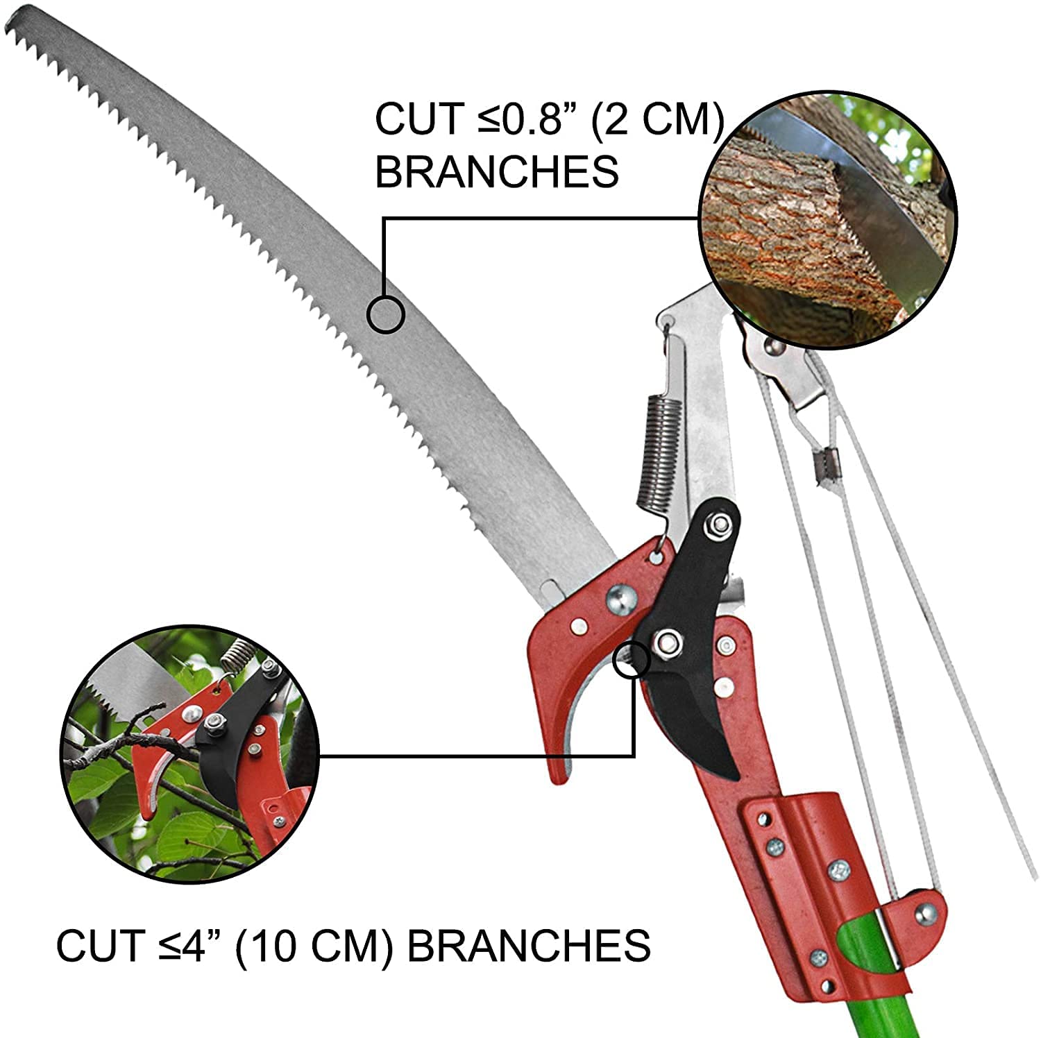 Techtongda New 26 Feet Tree Saw Pruner Tree Branch Trimmer Cutter Loppers Hand Pole Saws Free Shipping - image 4 of 15