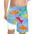 thumbnail image 2 of FASHOFT Boys Swim Trunks with Compression Liner Swim Shorts Quick Dry Bathing Suit Anti Chafe Kids Board Shorts Sky Blue, 2 of 5