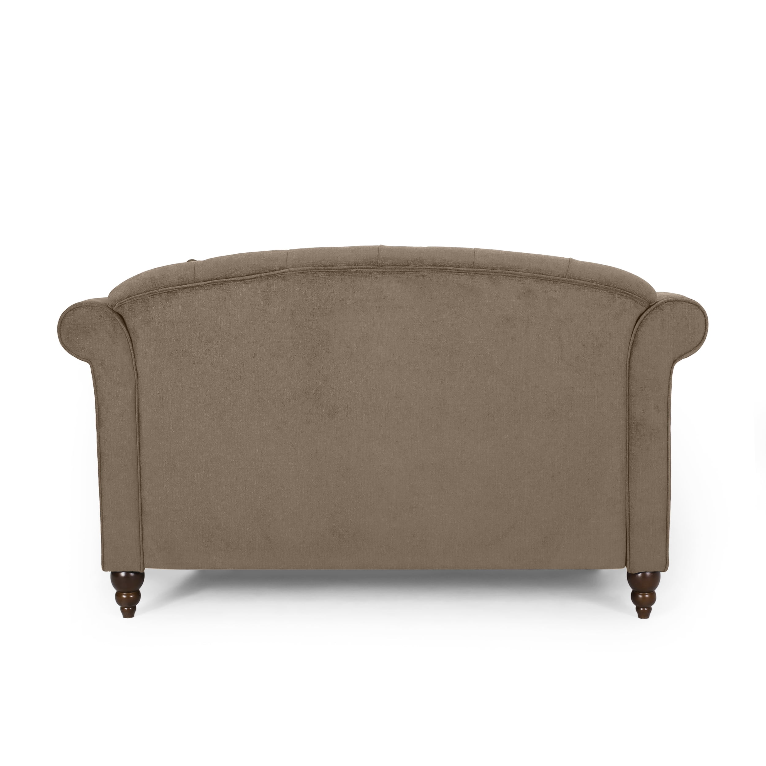 Noble House Ackland Indoor Upholstered Tufted Double Chaise Lounge, Brown