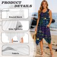 thumbnail image 6 of HELLHERO Ladies Irregular Hem Casual Dress, Colorful Science Formula Asymmetric Sleeveless Sundress, with side pockets Summer Sleeveless Midi Dress for Dating Beach, 6 of 8