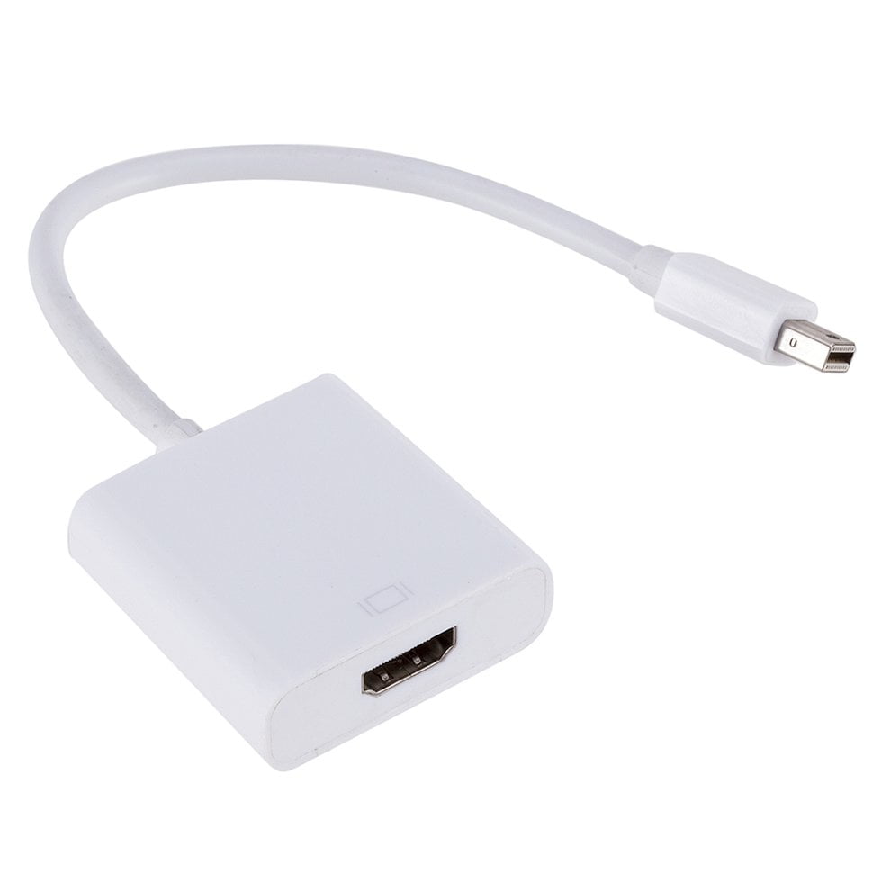 Blanc Adaptateur Mini DP vers HDMI M/F Thunderbolt Câble Mini DisplayPort vers HDMI pour projecteur MacBook Pro Air iMac 1080p N020