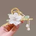 thumbnail image 3 of Mightlink Women Hair Claw Faux Pearls Butterflies Decor Shiny Hair Clip Back Head Tassel Hair Decoration, 3 of 8