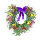 thumbnail image 3 of Corona de corazón, aro floral, corona de gypsophila, guirnalda de flores con lazo para puerta de entrada Púrpura, 3 of 7