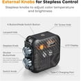 thumbnail image 2 of K&F Concept RGB Video Light, 360° Full Color Portable 2000mAh Rechargeable LED Camera Photography Light with 21 Light Effectsfor Vlogging, Selfie, Black,2500K-9900K CRI 96+, 2 of 7