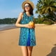 thumbnail image 3 of Fotbe Beautiful Blue Peacock Vestido de Verano sin Mangas para Mujer – Vestido Midi Línea A, Estilo Camiseta Floral, Vestido Playero Casual y Fluido, 3 of 7