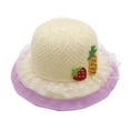 thumbnail image 2 of Mceream Girls Straw Hats for Kids Ages 3-7 Summer Beach Sunhat Cute Flower Bow Woven Wide Brim Sun Hat for Vacation Beach Party UV Sun Protection Caps Outdoor 3-7 Years, 2 of 3