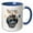 Blue/White, variant on 3drose, Sweet Black Yorkshire Terrier Dog in a Crown King for the Day, 15oz Mug