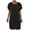 Black1, variant on ShomPort Summer Work Dress for Women Fashion Ruffle Sleeve Round Neck Solid Color Mini Dresses
