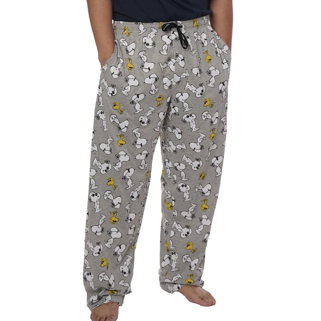 Pantalones de Pijama Peanuts Snoopy Gris con Estampado Completo XL
