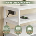 thumbnail image 3 of CONCETTA TV Stand for 45 Inch TV, 6-Drawer Dresser with 3-Tier Open Shelves, LED Lights, Charging Station, Wood Top Entertainment Center for Bedroom, Living Room, Hallway, White, 3 of 9