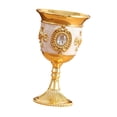 thumbnail image 3 of lingqin Medieval Goblet Compact Engraved Anniversary Handcraft Multipurpose Wine Cup Gold White, 3 of 9