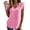 X1_Pink, variant on Womens Summer 2026 Short Sleeve Shirts V Neck Button Beach Vacation Outfits Dressy Summer Casual Blouses by Yigetop Black L