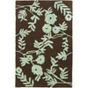 SAFAVIEH Soho Shelby Abstract Floral Wool Area Rug, Brown/Teal, 2' x 3'