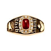 Personalized Women's Square Premiere Class Ring available in Valadium Metals, Silver Plus, Yellow and White Gold