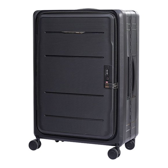 Travlr's Bubble Foldable/Collapsible 100% PP Hardside Lightweight 24" checkin trolley luggage with TSA Lock and Mute Spinner Wheels - Black
