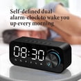 thumbnail image 1 of Radio Numérique Réveil Haut-Parleur Bluetooth avec Affichage LED de l'Heure et Alarme et Surface Miroir pour Bureau, 1 of 9